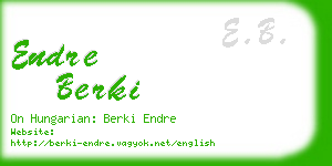 endre berki business card